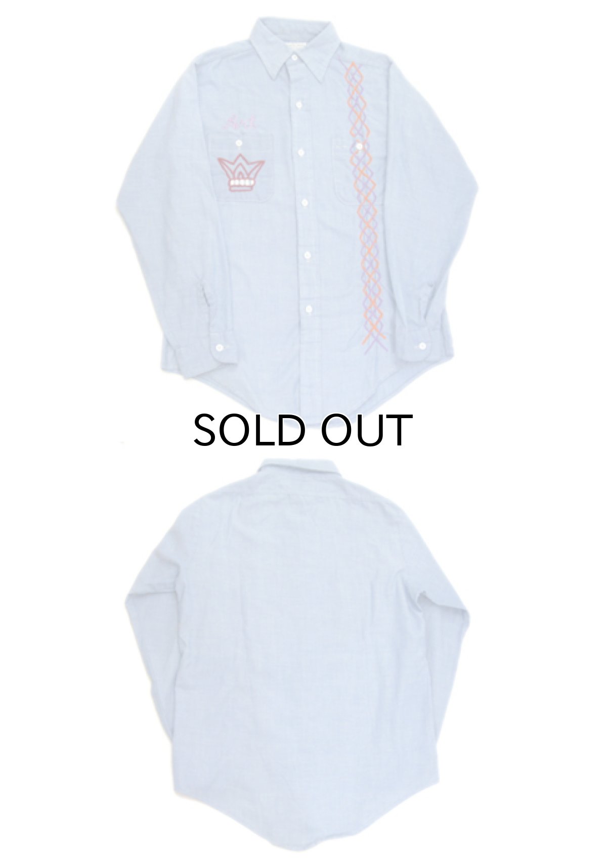 画像3: 1970's Permanent Press Embroidery Chambray Shirts　Sax Blue　size S - M (表記 M 15 - 15 1/2) (3)