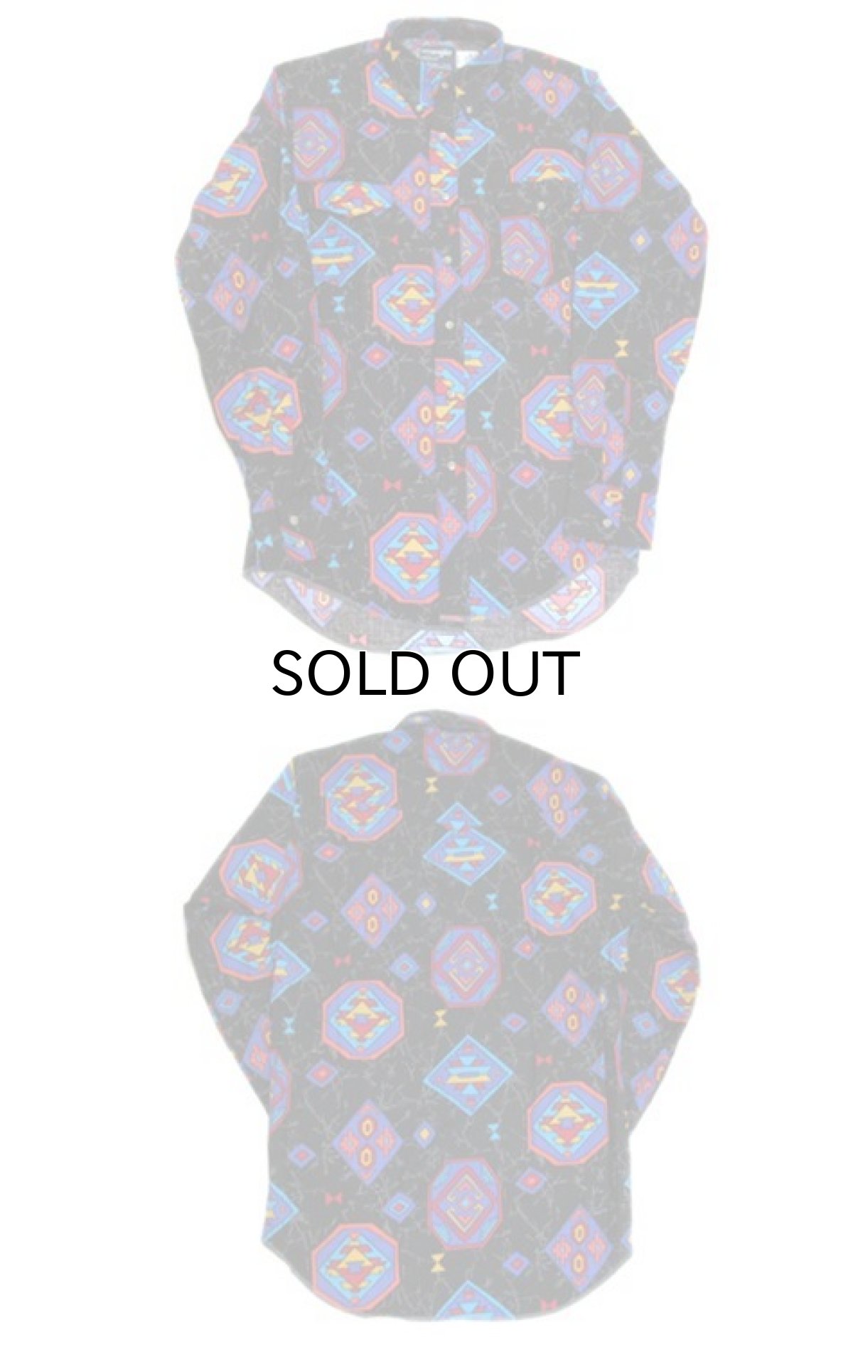 画像3: 1980's~ "Wrangler" Native Pattern BD Shirts -made in USA-　BLACK　size M (表記 15 - 34) (3)