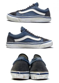 画像2: 1990's "VANS" OLD SKOOL Canvas Sneakers -made in U.S.A-　Navy / White　size 約25cm ~ 25.5cm (2)