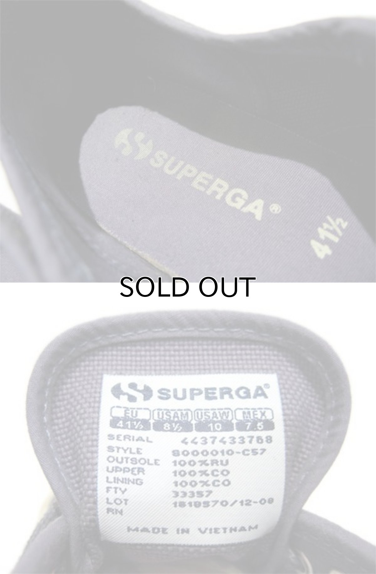 画像5: SUPERGA Canvas Sneaker Charcoal Grey size 41 1/2 (US10 / 27.5 cm) (5)