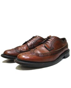 画像1: OLD Full Brogue Leather Shoes -made in USA-　BROWN　size 9 1/2  (約 27.5cm) (1)