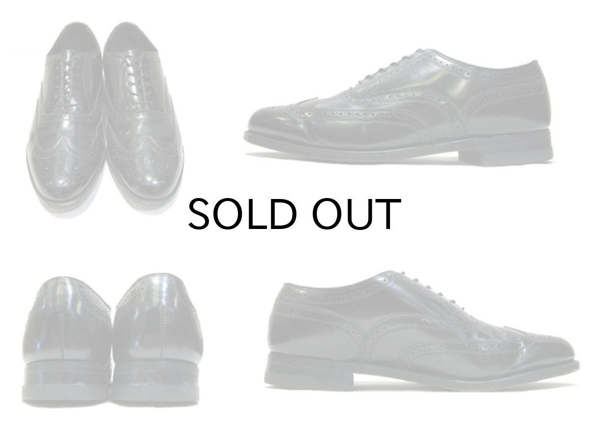 画像2: 1970's~ FLORSHEIM Full Brogue Leather Shoes　BLACK　size 9 3E (28cmぐらい) (2)