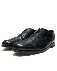 画像1: 1970's~ FLORSHEIM Full Brogue Leather Shoes　BLACK　size 9 3E (28cmぐらい) (1)