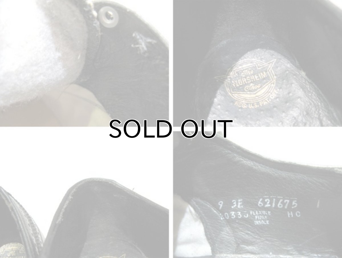 画像4: 1970's~ FLORSHEIM Full Brogue Leather Shoes　BLACK　size 9 3E (28cmぐらい) (4)