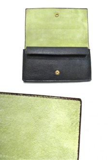 画像4: "JUTTA NEUMANN" Leather Wallet "the Waiter's Wallet"  color : Black / Lime Green 長財布 (4)