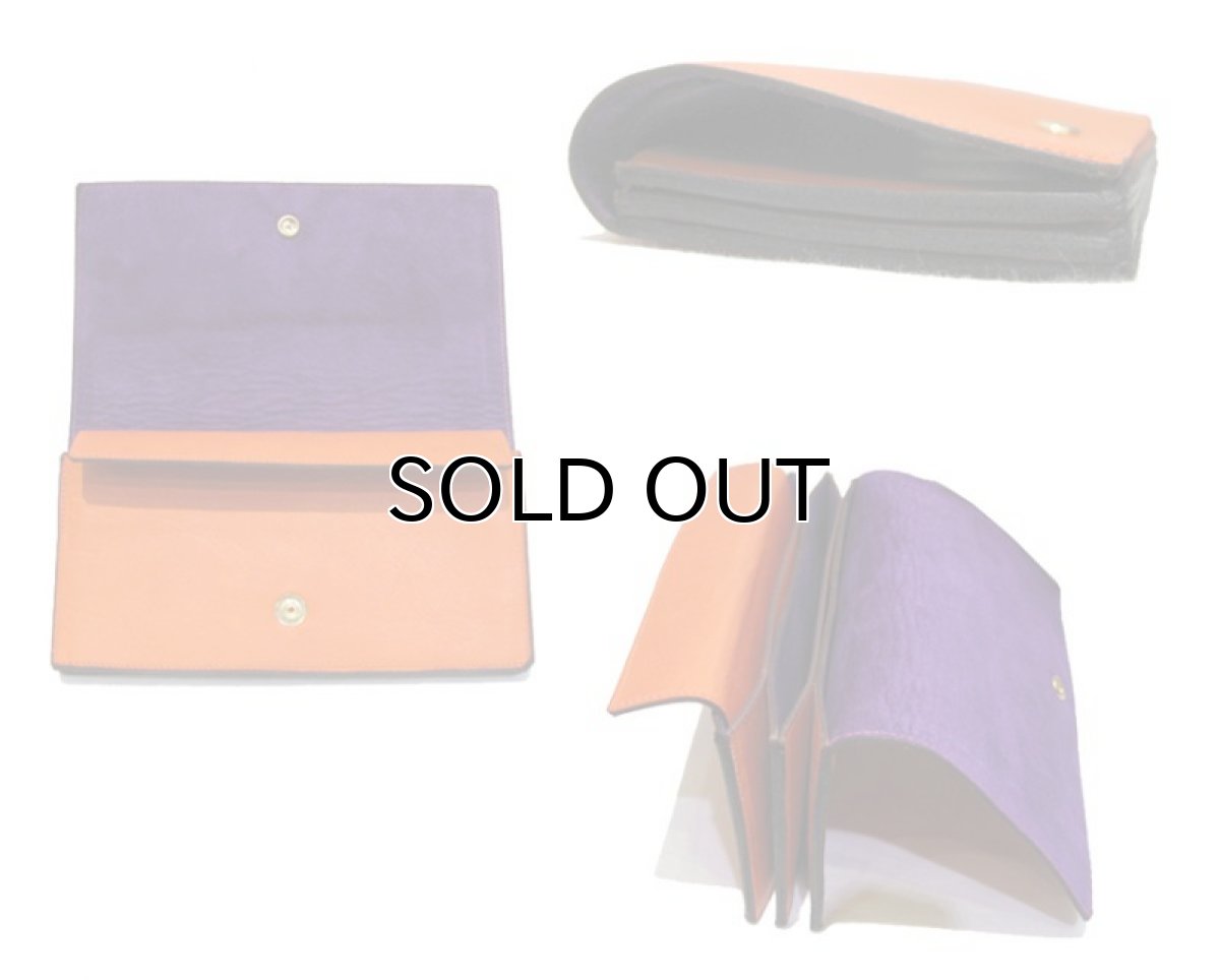 画像3: "JUTTA NEUMANN" Leather Wallet "the Waiter's Wallet"  color : Orange / Grape 長財布 (3)