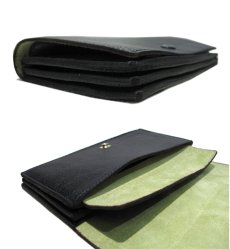 画像3: "JUTTA NEUMANN" Leather Wallet "the Waiter's Wallet"  color : Black / Lime Green 長財布 (3)