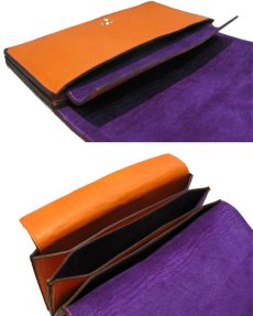画像4: "JUTTA NEUMANN" Leather Wallet "the Waiter's Wallet"  color : Orange / Grape 長財布 (4)