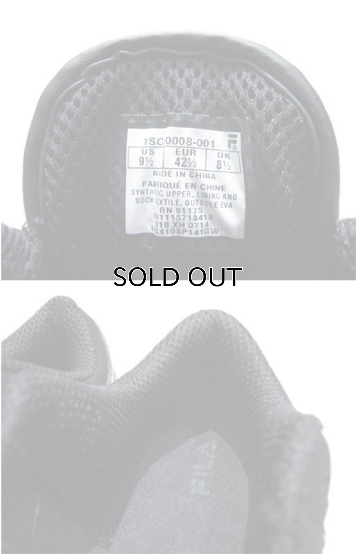 画像5: NEW "FILA" Synthetic Upper Low-Cut Shoes Black size 9.5 (約27.5 cm) (5)