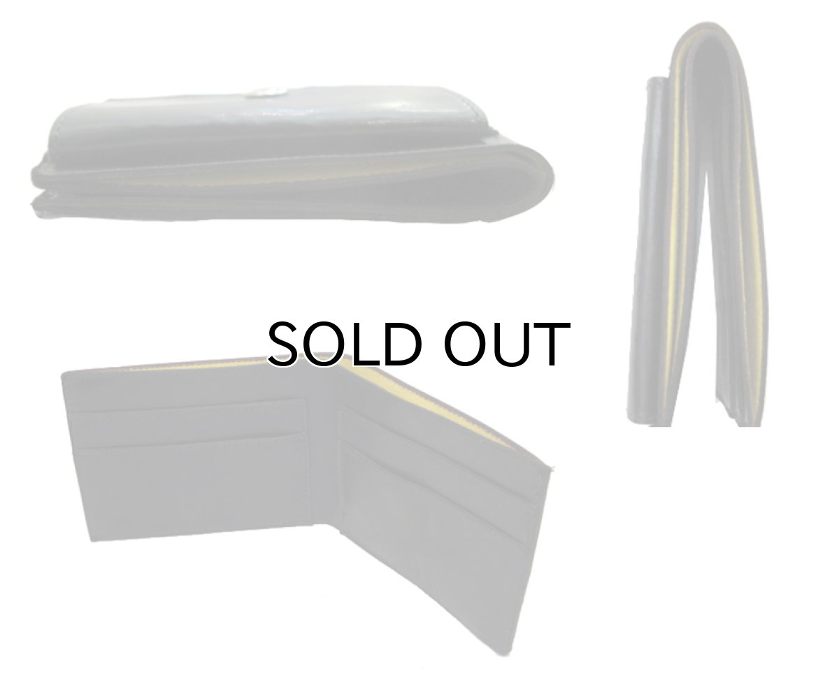 画像7: "JUTTA NEUMANN" Leather Wallet with Change Purse  color : Black / Yellow 二つ折り財布 (7)