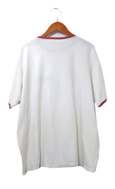 画像2: 1980's Champion "GROTON" Ringer T-Shirts (チョコチン)　White / dark Red　size L (表記 XL) (2)