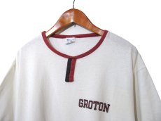画像3: 1980's Champion "GROTON" Ringer T-Shirts (チョコチン)　White / dark Red　size L (表記 XL) (3)