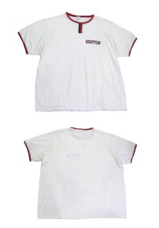 画像4: 1980's Champion "GROTON" Ringer T-Shirts (チョコチン)　White / dark Red　size L (表記 XL) (4)