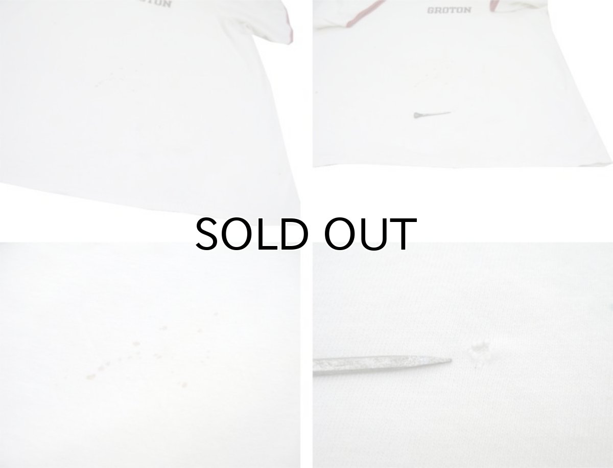 画像6: 1980's Champion "GROTON" Ringer T-Shirts (チョコチン) White / dark Red size L (表記 XL) (6)