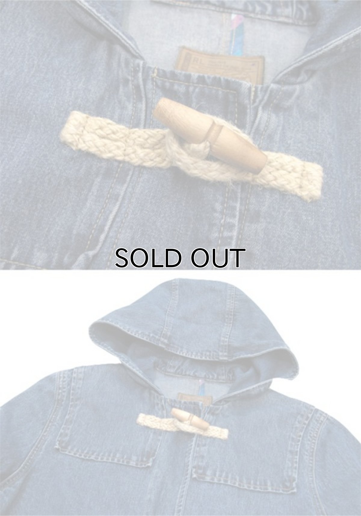 画像5: "RL Lauren Jeans Co." Denim Duffle Coat　Blue Denim　size M (表記 M) (5)