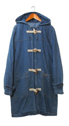 画像1: "RL Lauren Jeans Co." Denim Duffle Coat　Blue Denim　size M (表記 M) (1)