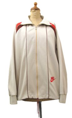 画像1: 1970's NIKE Jersey Jog Tops -made in TAIWAN-　BEIGE　size L (表記 L) (1)