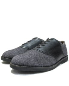 画像1: COLE-HAAN Wool x Leather Saddle Shoes -made in U.S.A　Charcoal Grey / Black　size 9.5 (27.5 cm) (1)