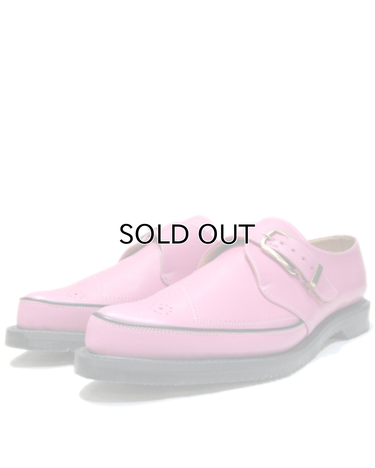 画像1: "GEORGE COX" V-Sole Monk Strap Leather Shoes -made in ENGLAND-　PINK　size UK 10 (29 cm) (1)