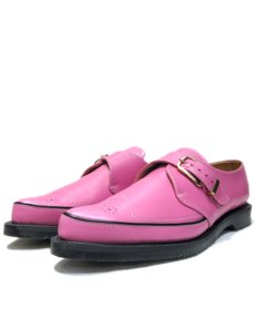 画像1: "GEORGE COX" V-Sole Monk Strap Leather Shoes -made in ENGLAND-　PINK　size UK 10 (29 cm) (1)