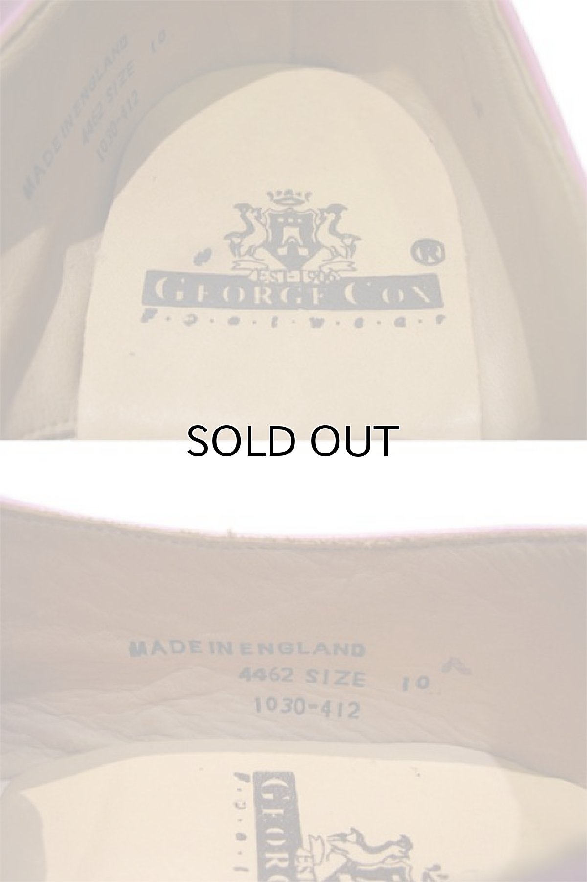 画像6: "GEORGE COX" V-Sole Monk Strap Leather Shoes -made in ENGLAND- PINK size UK 10 (29 cm) (6)