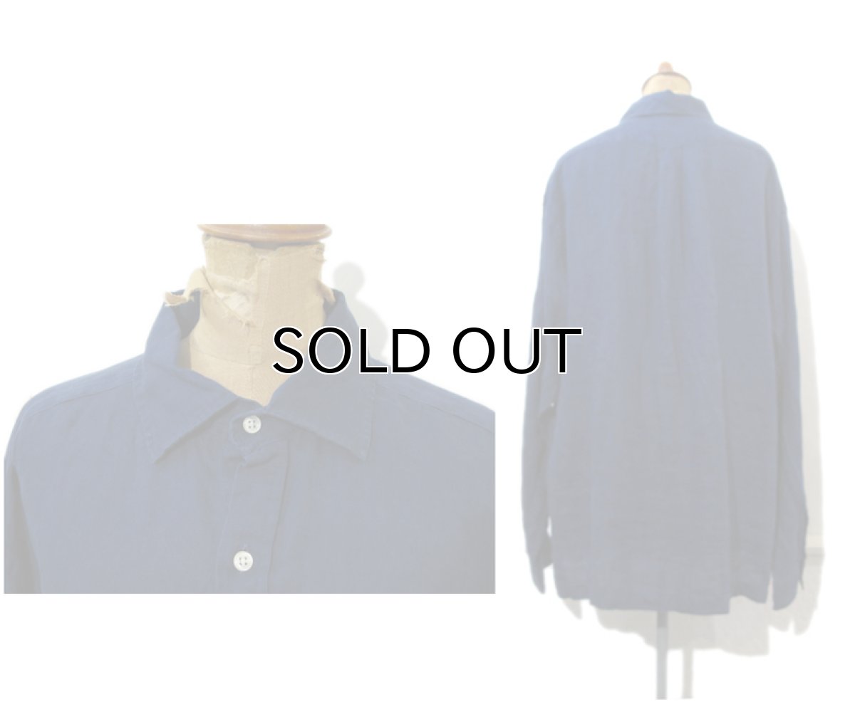 画像2: "Polo by Ralph Lauren"  Pullover Linen Shirts NAVY size L (表記 L) (2)