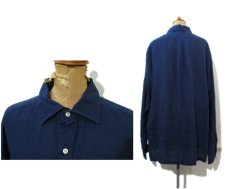 画像2: "Polo by Ralph Lauren"  Pullover Linen Shirts　NAVY　size L (表記 L) (2)
