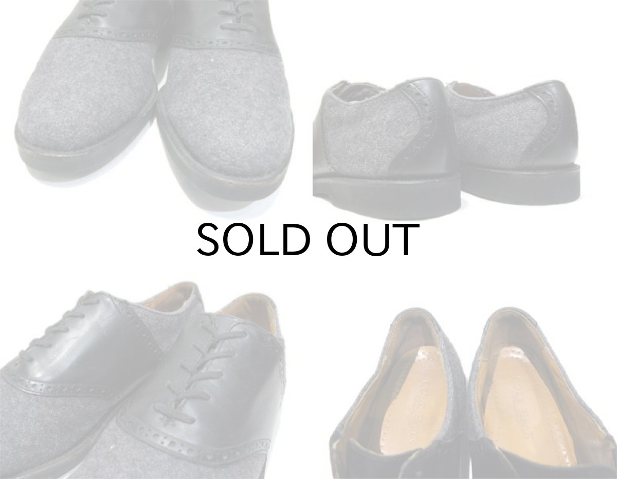 画像4: COLE-HAAN Wool x Leather Saddle Shoes -made in U.S.A Charcoal Grey / Black size 9.5 (27.5 cm) (4)