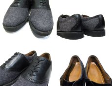 画像4: COLE-HAAN Wool x Leather Saddle Shoes -made in U.S.A　Charcoal Grey / Black　size 9.5 (27.5 cm) (4)