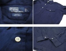 画像4: "Polo by Ralph Lauren"  Pullover Linen Shirts　NAVY　size L (表記 L) (4)
