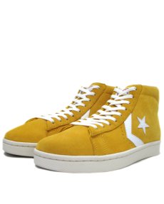 画像1: NEW CONVERSE "Pro Leather " Suede Hi-Cut Sneaker　YELLOW　size 10 (28 cm) (1)