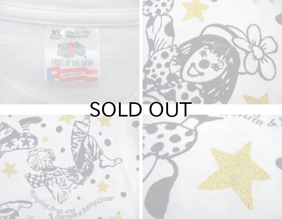 画像4: Fruit of the Room "Barnum & Bailey Circus" Print T-Shirts WHITE L - XL (表記 XL) (4)