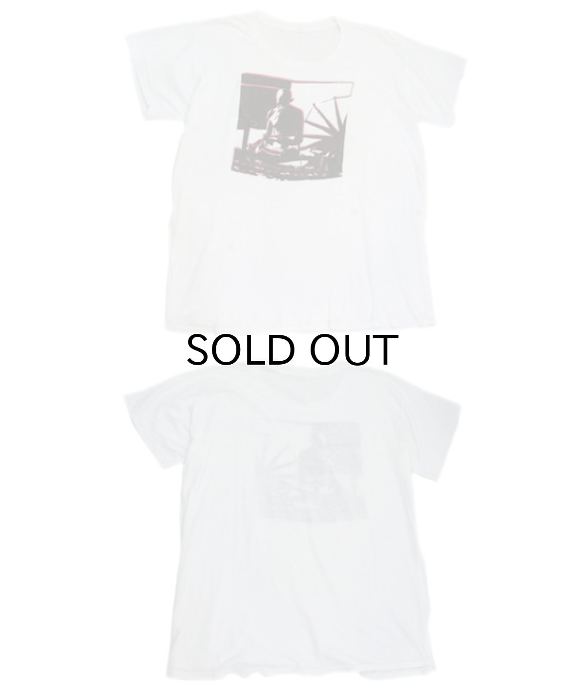 画像2: OLD Crew Neck Print T-Shirts "reading man" WHITE size L (表記 なし) (2)