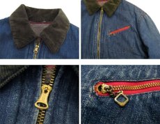 画像4: 1950-60's Unknown Zip Up Denim Jacket with Blanket　Indigo Blue　size S (表記 不明) (4)