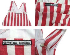 画像3: 1980's "GAME BIBS" Wide Stripe Overall　Red / White　size M - L (表記 不明) (3)