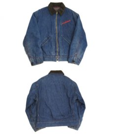 画像3: 1950-60's Unknown Zip Up Denim Jacket with Blanket　Indigo Blue　size S (表記 不明) (3)