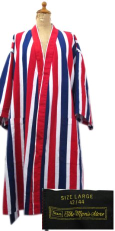 画像1: 1970's Sears Harf Sleeve Stripe Gown　Red / White / Navy　size Free (表記 L 42-44) (1)
