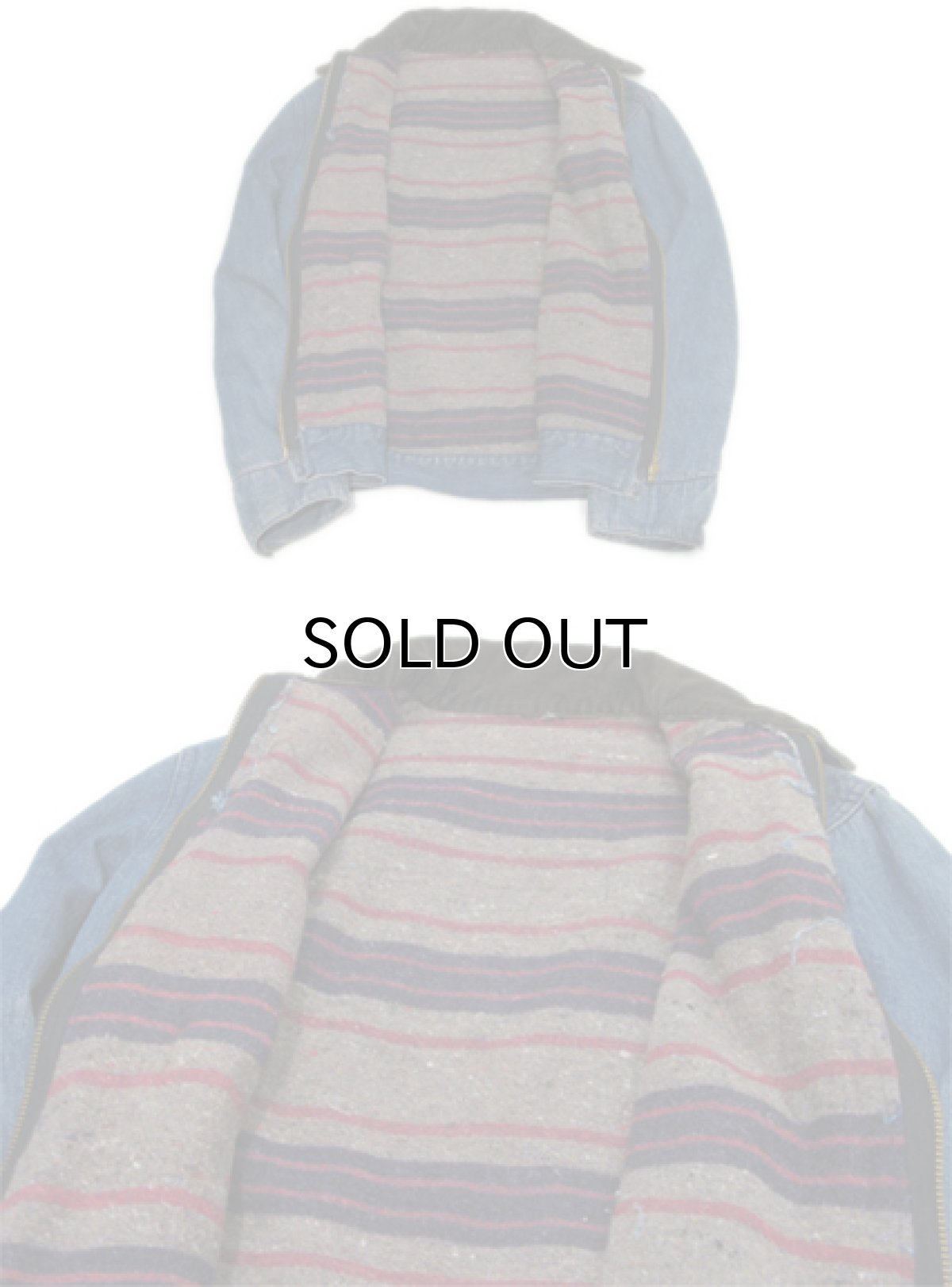 画像7: 1950-60's Unknown Zip Up Denim Jacket with Blanket Indigo Blue size S (表記 不明) (7)