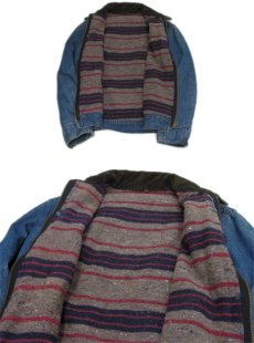 画像7: 1950-60's Unknown Zip Up Denim Jacket with Blanket　Indigo Blue　size S (表記 不明) (7)
