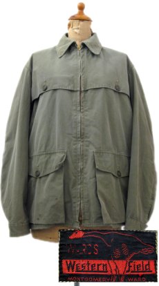 画像1: 1950's "Western Field" Double Mackinaw Zip Up Jacket　OLIVE　size M - L (表記 不明) (1)