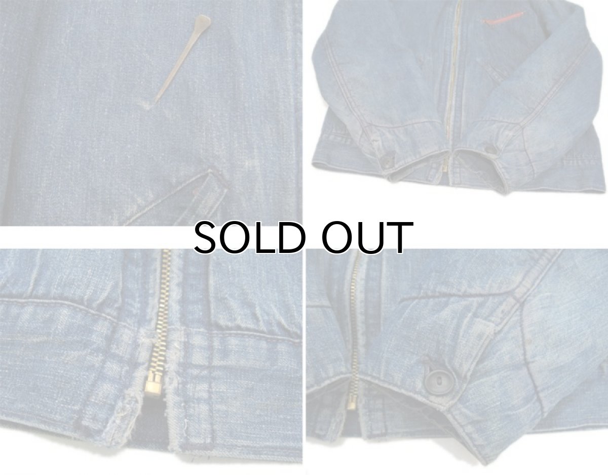 画像5: 1950-60's Unknown Zip Up Denim Jacket with Blanket Indigo Blue size S (表記 不明) (5)