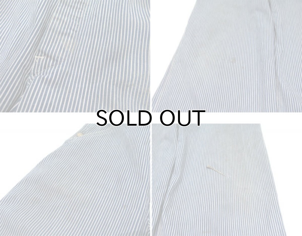 画像6: 1960's~ Lee Hickory Stripe Worker Overall　Navy / White　size S - M (表記 不明) (6)