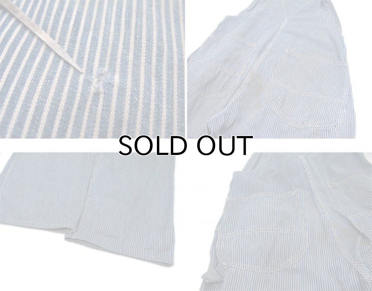 画像7: 1960's~ Lee Hickory Stripe Worker Overall　Navy / White　size S - M (表記 不明) (7)