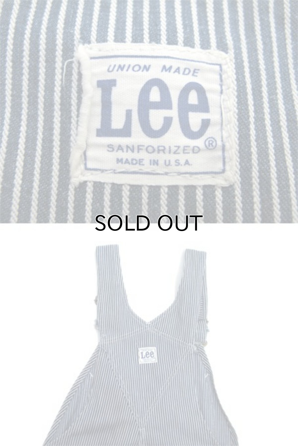 画像4: 1960's~ Lee Hickory Stripe Worker Overall　Navy / White　size S - M (表記 不明) (4)