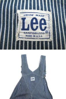 画像4: 1960's~ Lee Hickory Stripe Worker Overall　Navy / White　size S - M (表記 不明) (4)