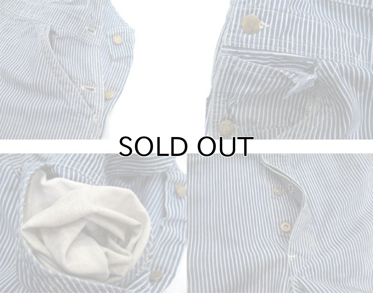 画像5: 1960's~ Lee Hickory Stripe Worker Overall　Navy / White　size S - M (表記 不明) (5)