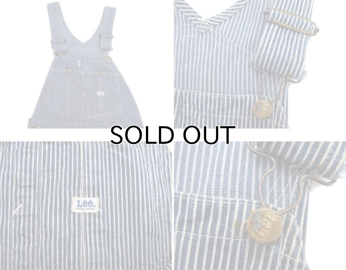 画像3: 1960's~ Lee Hickory Stripe Worker Overall　Navy / White　size S - M (表記 不明) (3)