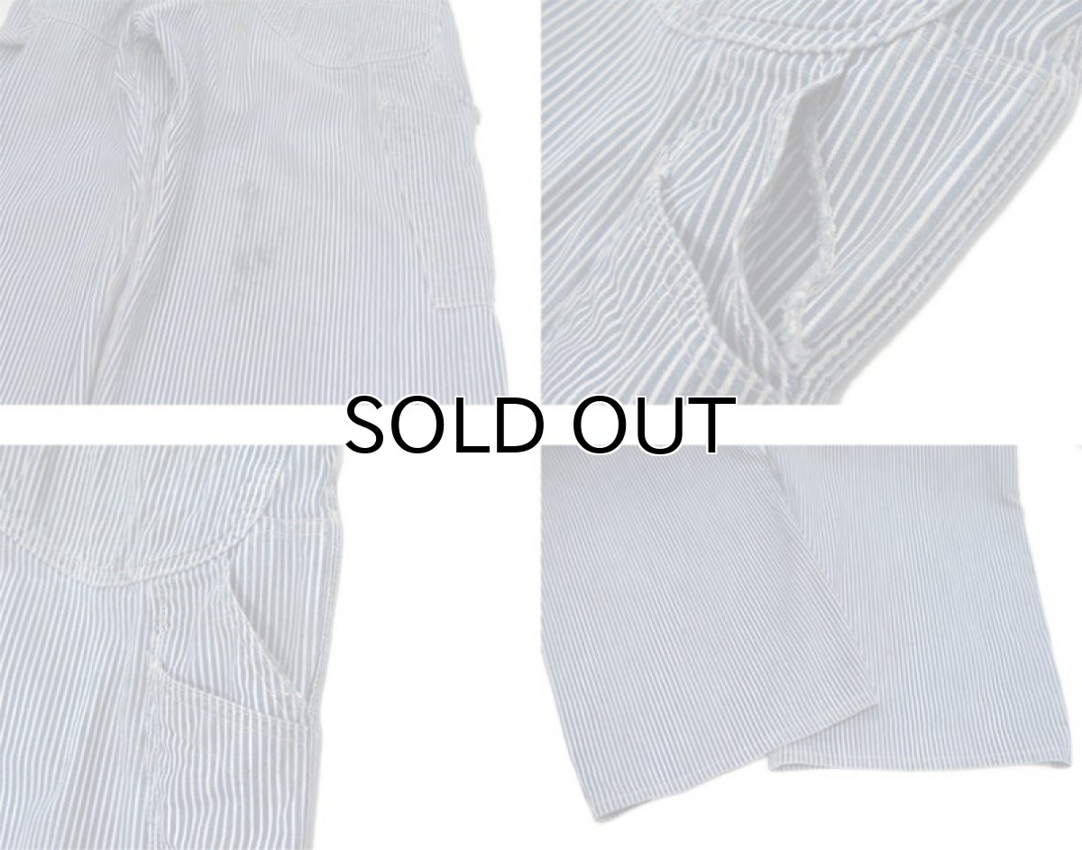 画像8: 1960's~ Lee Hickory Stripe Worker Overall　Navy / White　size S - M (表記 不明) (8)