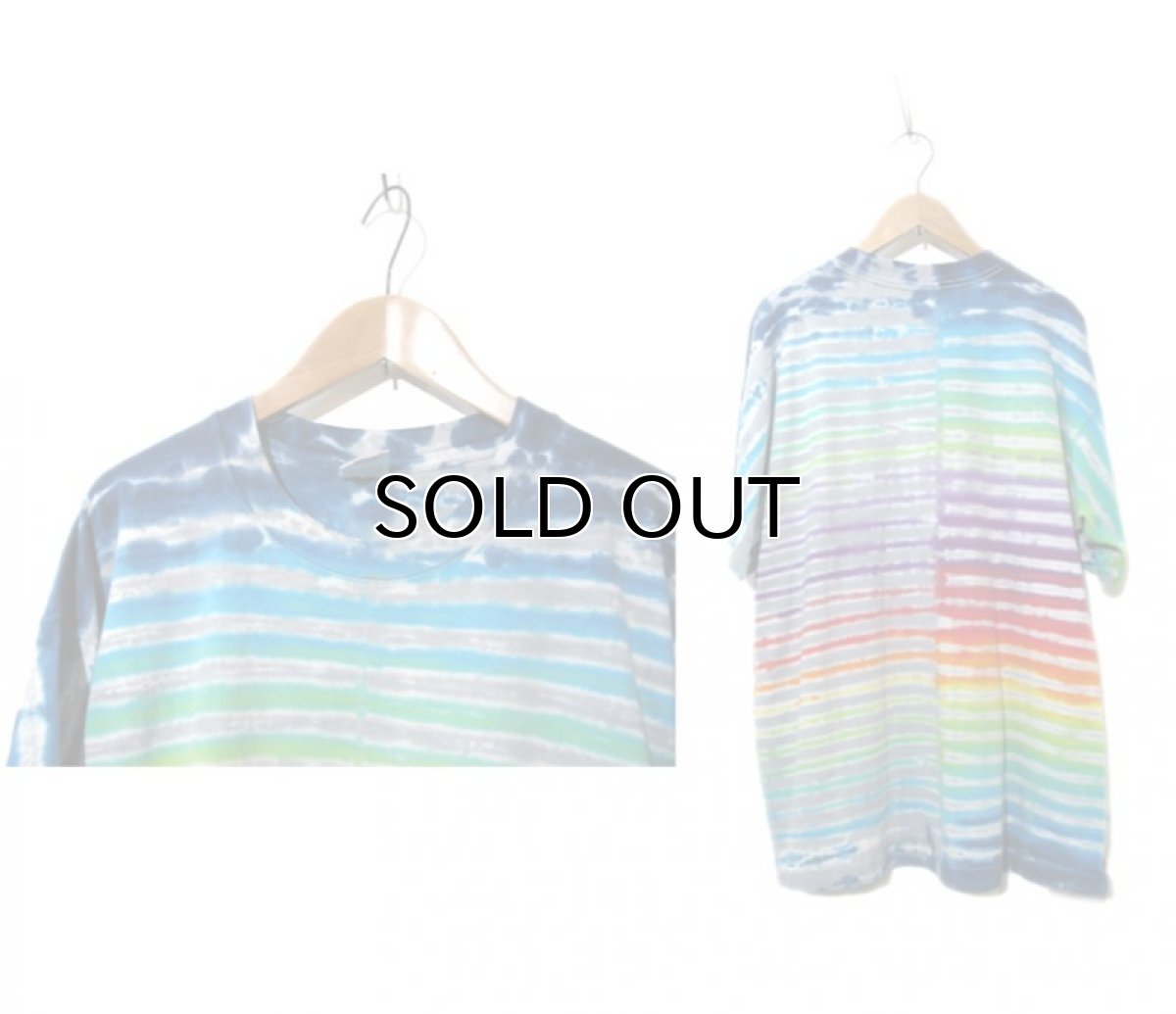 画像2: Fruit of the Room TIE DYE T-Shirts "Border" -made in USA- Rainbow color size L (表記 XL) (2)
