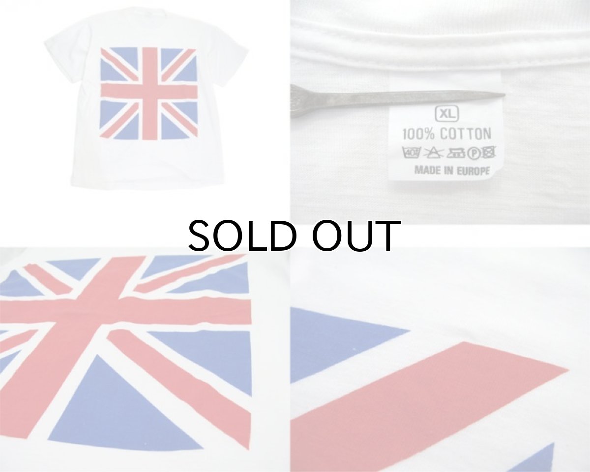 画像3: Europe "Union Jack" Print T-Shirts WHITE size M - L (表記 XL) (3)